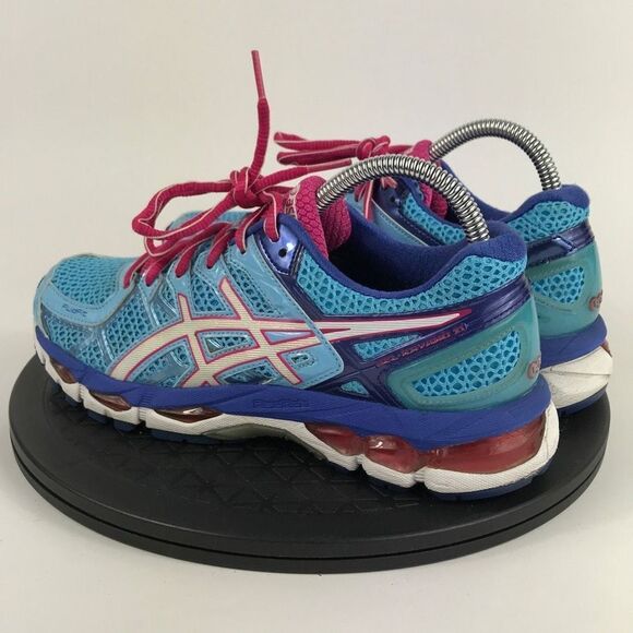 Asics Gel-Kayano 21 Blue/Pink Athletic Running Shoes T4H7N Women’s Size 8 - Picture 7 of 12